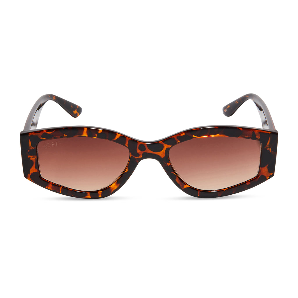 Kai Rectangle Sunglasses Dark Tortoise & Brown Gradient DIFF Eyewear