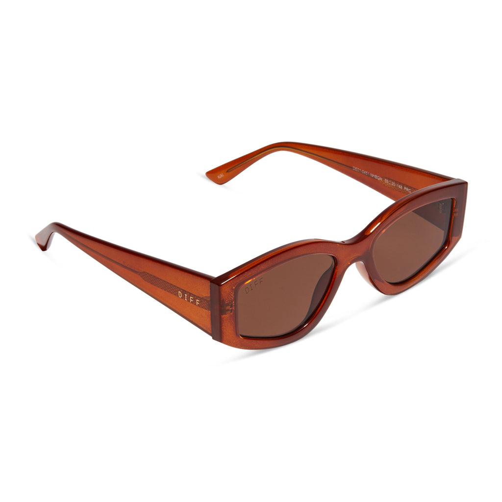 Kai Rectangle Sunglasses Nutshell & Brown DIFF Eyewear