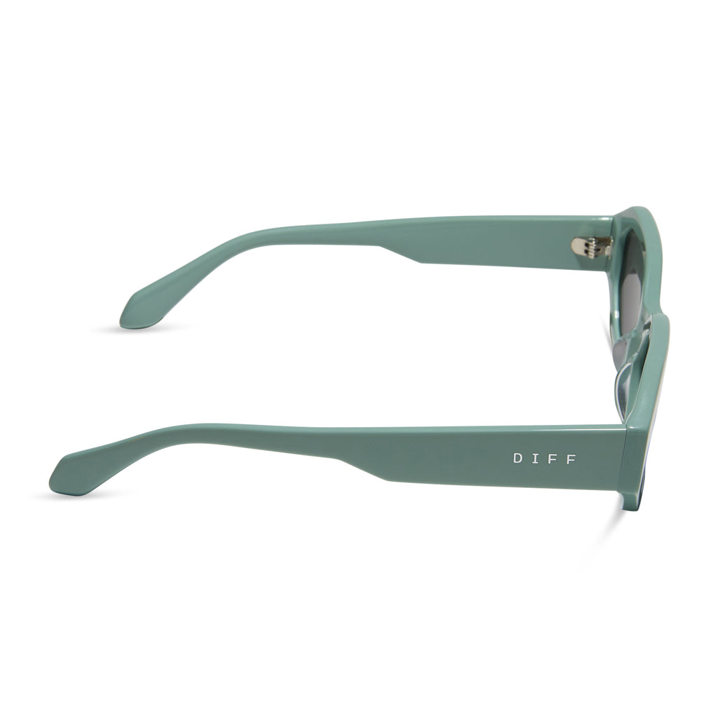 Allegra Rectangle Sunglasses | Steel Teal & Grey | DIFF Eyewear display picture 1