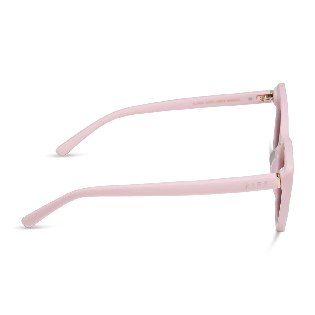 Alina Cat Eye Sunglasses | Powder Pink & Brown | DIFF Eyewear