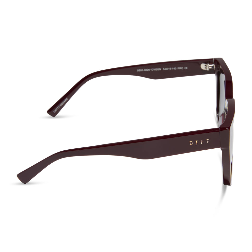 Amara Square Sunglasses | Dark Cherry Lacquer & Grey Gradient