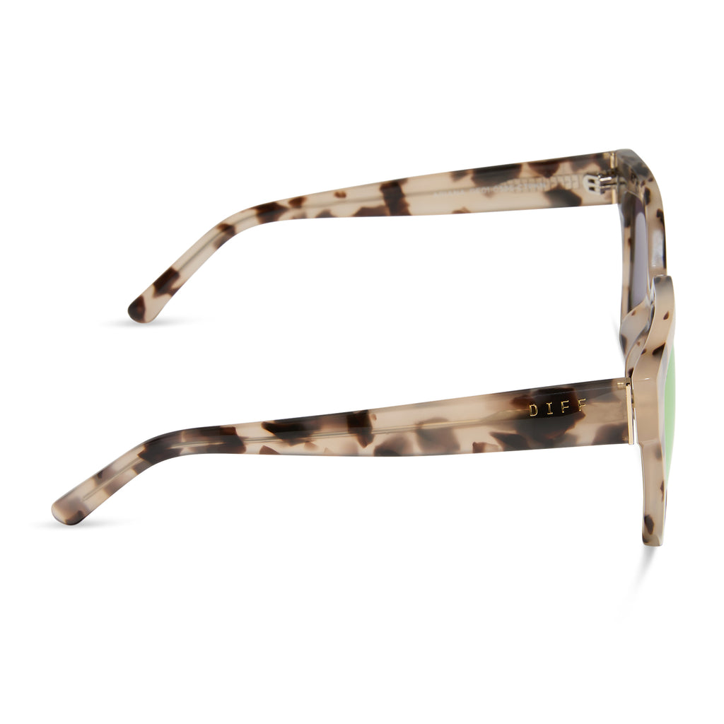 Ariana Square Sunglasses | Cream Tort & Pink Mirror | DIFF Eyewear