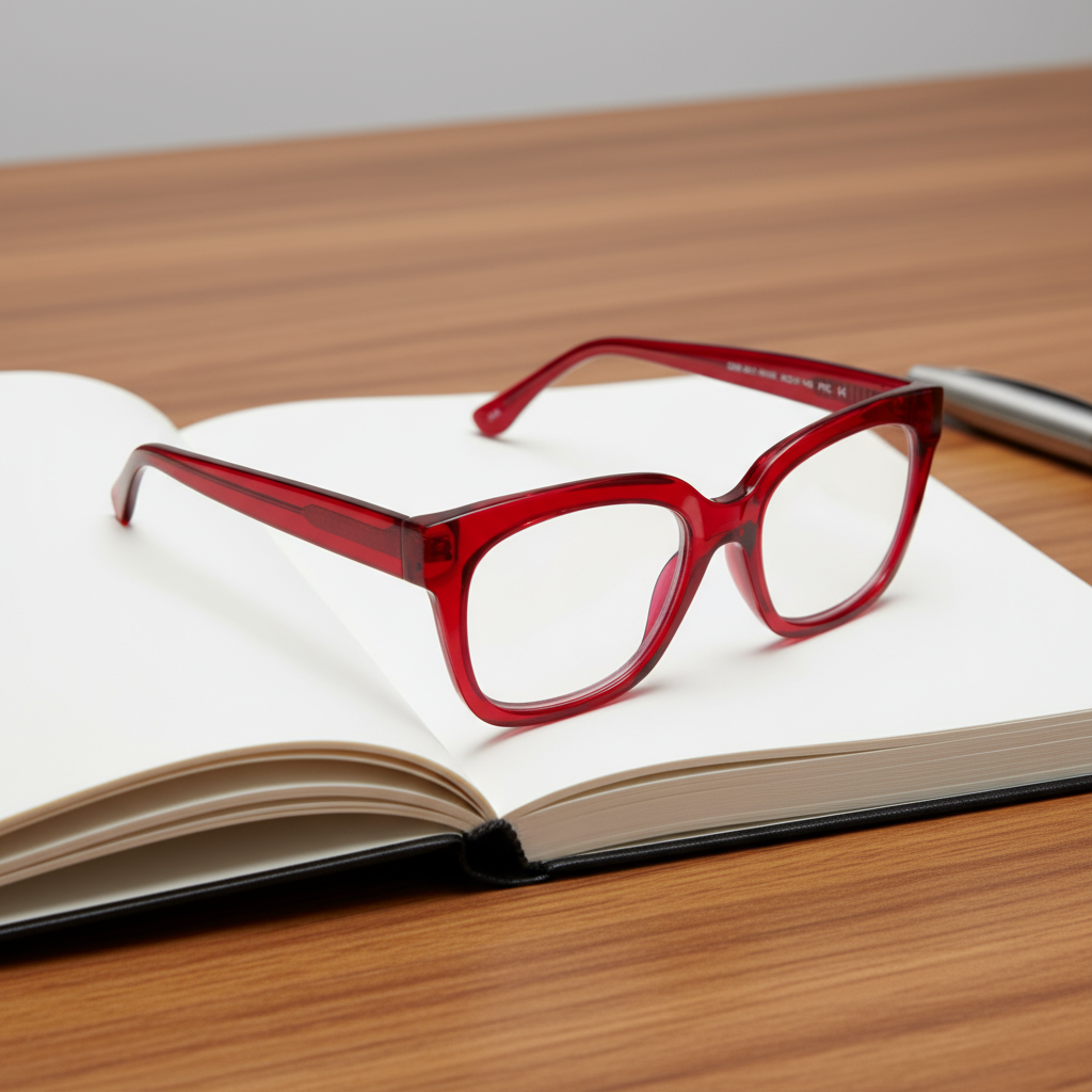 検眼フレーム　58、60、62、64、66、68 CHERRY Ava Square Readers | Red Cherry | DIFF Eyewear
