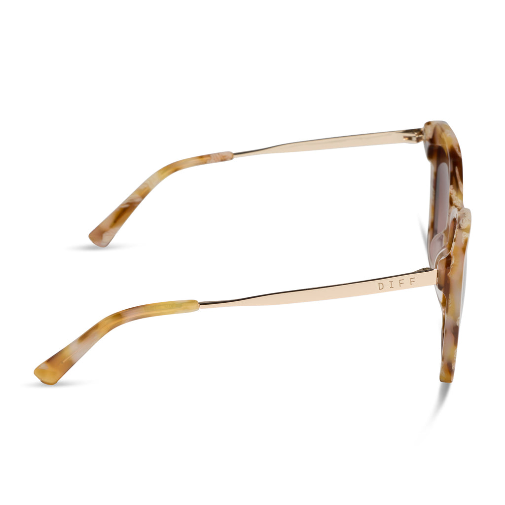 Becky II Cateye Sunglasses | Gilded Tort & Brown Gradient | DIFF