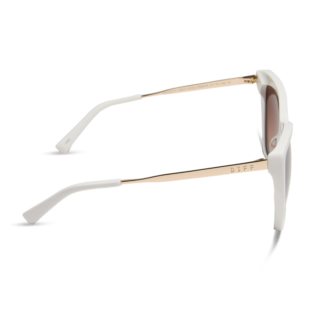 Becky II Cateye Sunglasses | White Cloud & Brown Gradient | DIFF