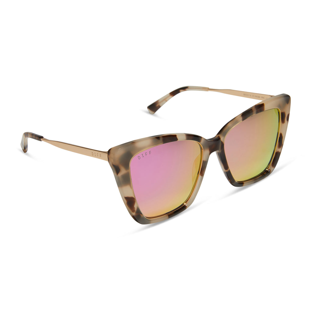 Diff Eyewear Becky Sunglasses Rose Gold/Pink Mirror