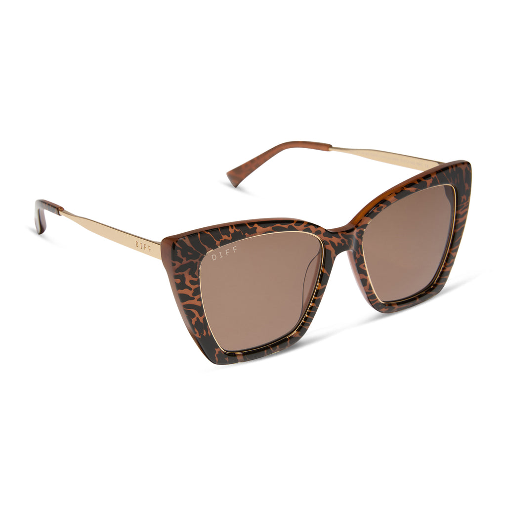 Becky IV XS Cat Eye Sunglasses | Animal & Brown | DIFF Eyewear display picture 2