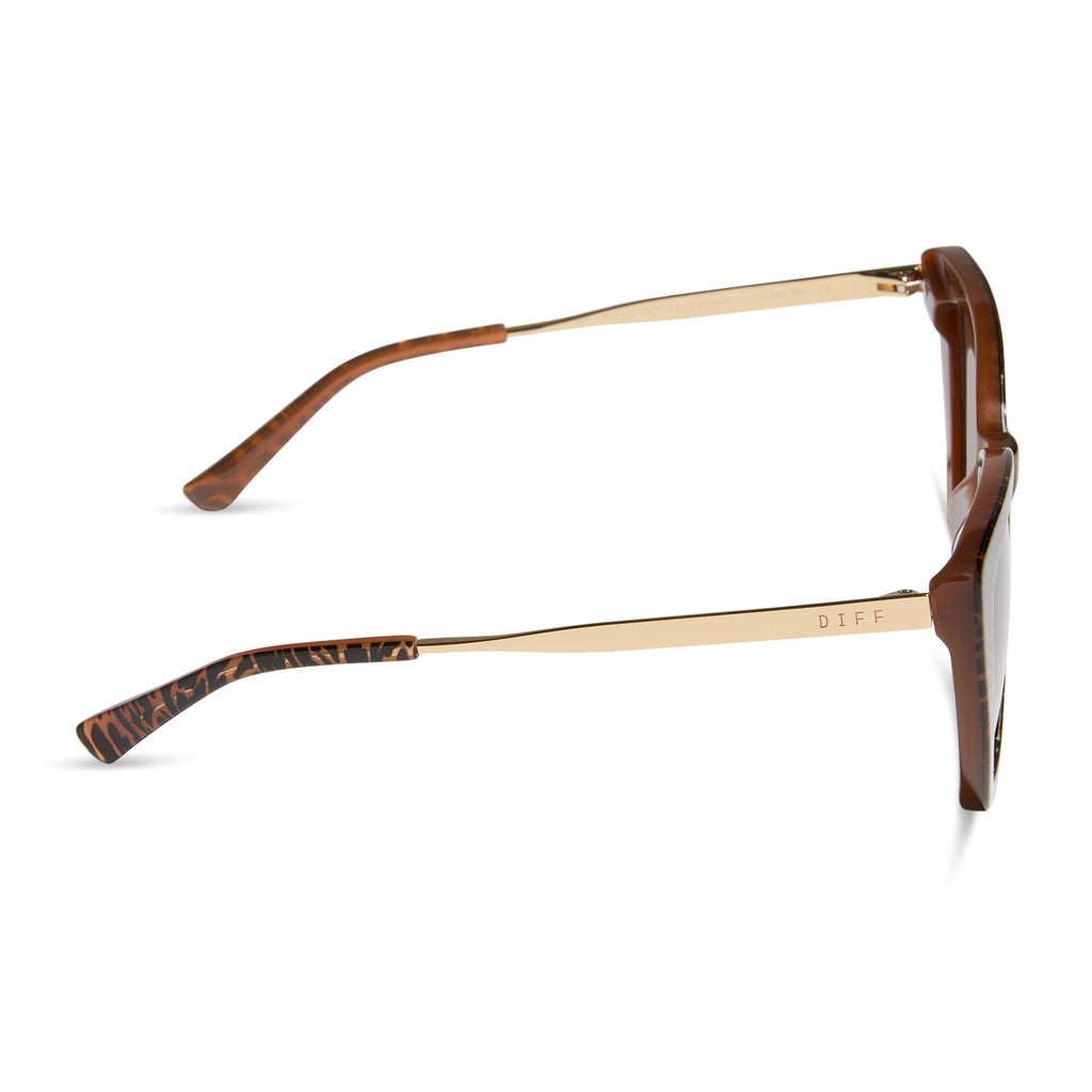 Becky IV XS Cat Eye Sunglasses | Animal & Brown | DIFF Eyewear