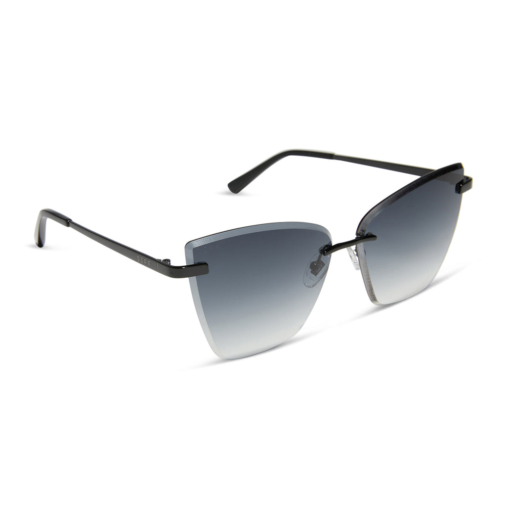 Becky V Cateye Sunglasses | Black & Grey Gradient | DIFF Eyewear display picture 3