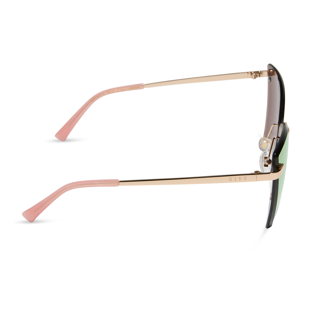 Becky V Cateye Sunglasses | Gold & Peach Mirror | DIFF Eyewear