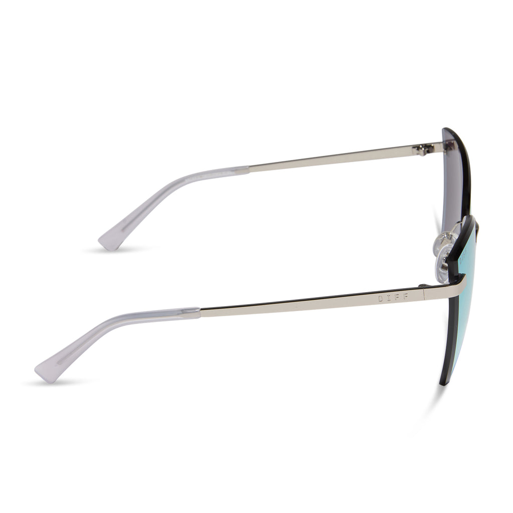 Becky V Cat Eye Sunglasses | Silver & Lavender Mirror | DIFF Eyewear