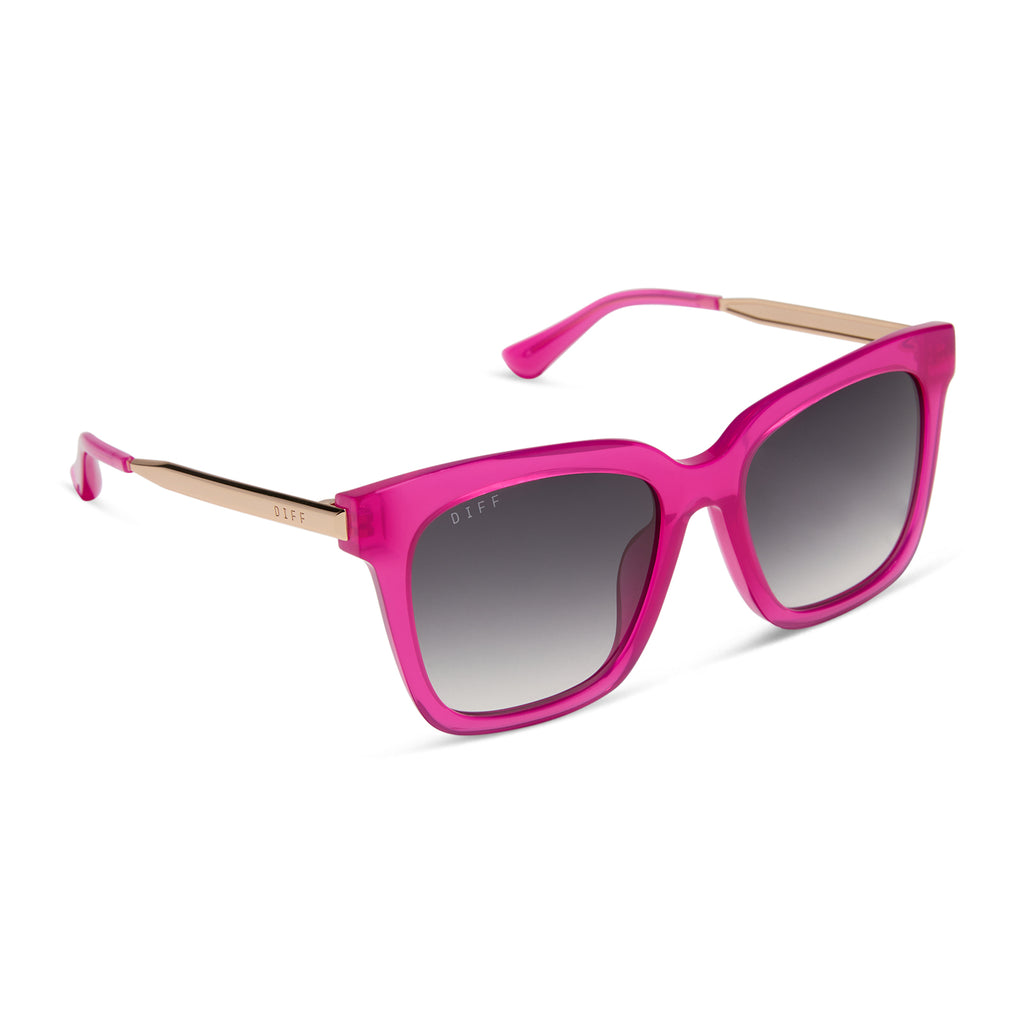 Bella Square Sunglasses | Bright Tulip & Grey Gradient | DIFF Eyewear
