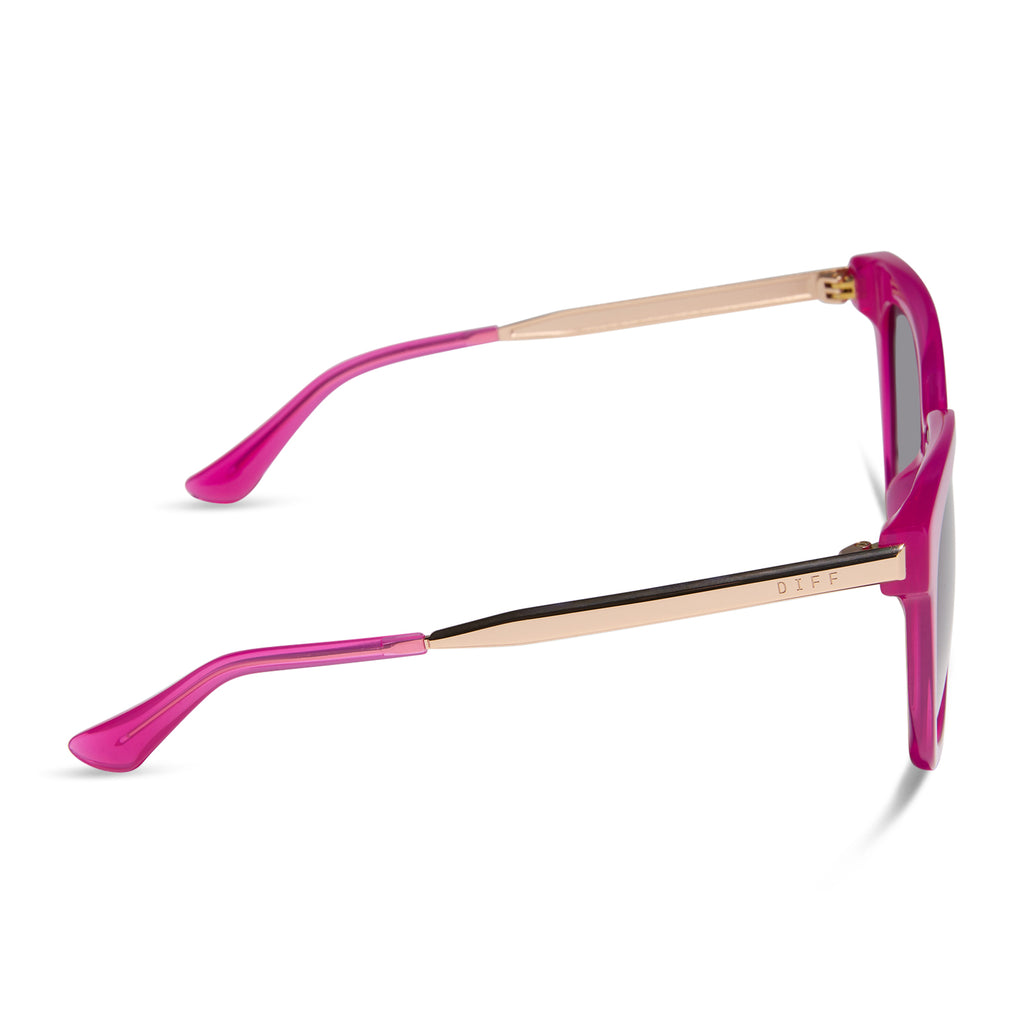 Bella Square Sunglasses | Bright Tulip & Grey Gradient | DIFF Eyewear