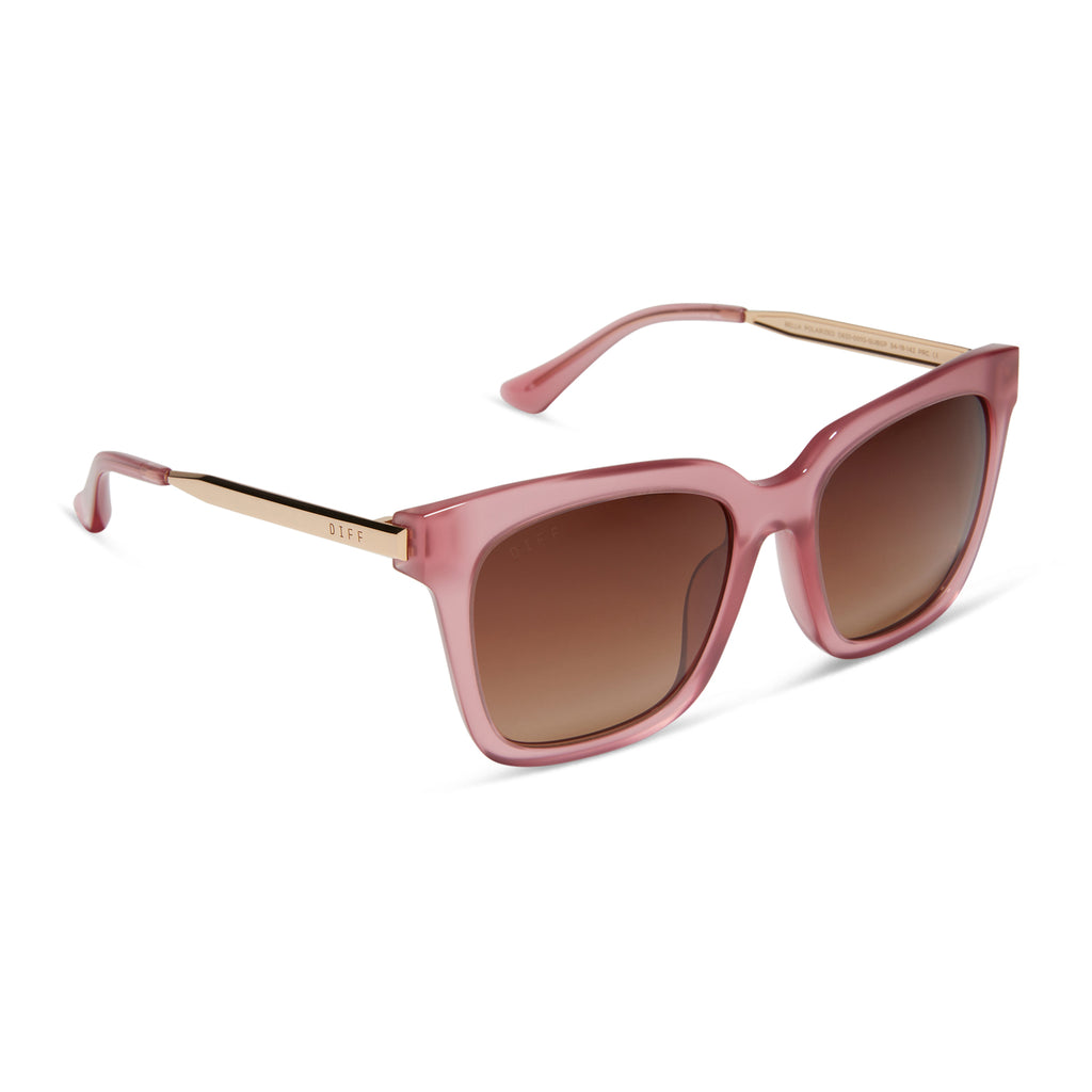 Bella Square Sunglasses | Guava & Brown Gradient Polarized | DIFF Eyewear