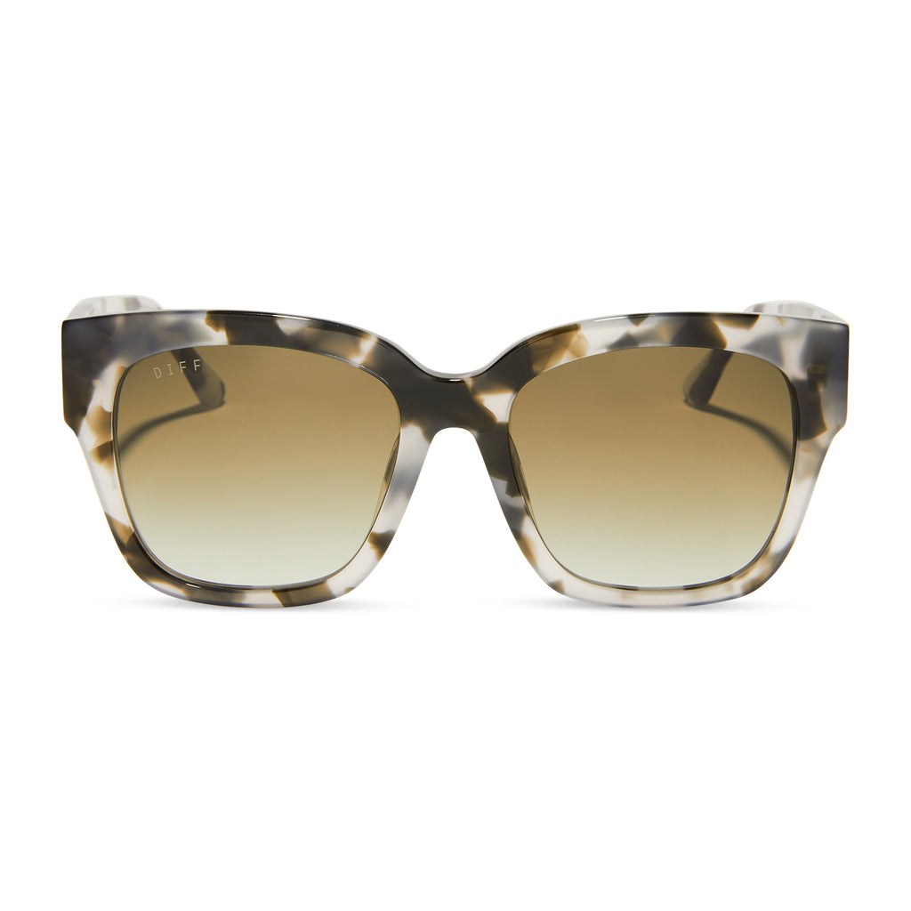 Bella II Square Sunglasses Kombu & Olive Gradient Polarized DIFF Eyewear