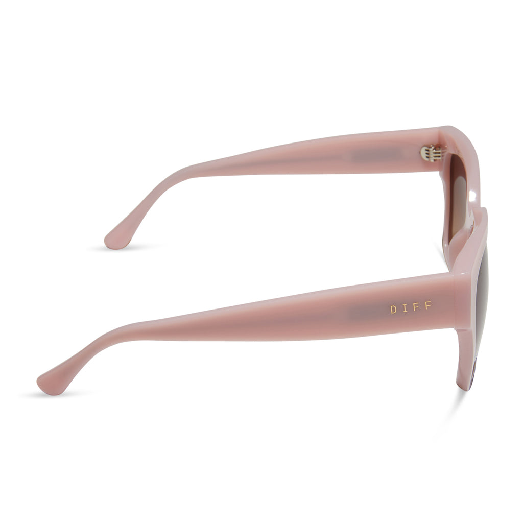 Bella II Square Sunglasses Pink Velvet & Brown Gradient DIFF Eyewear
