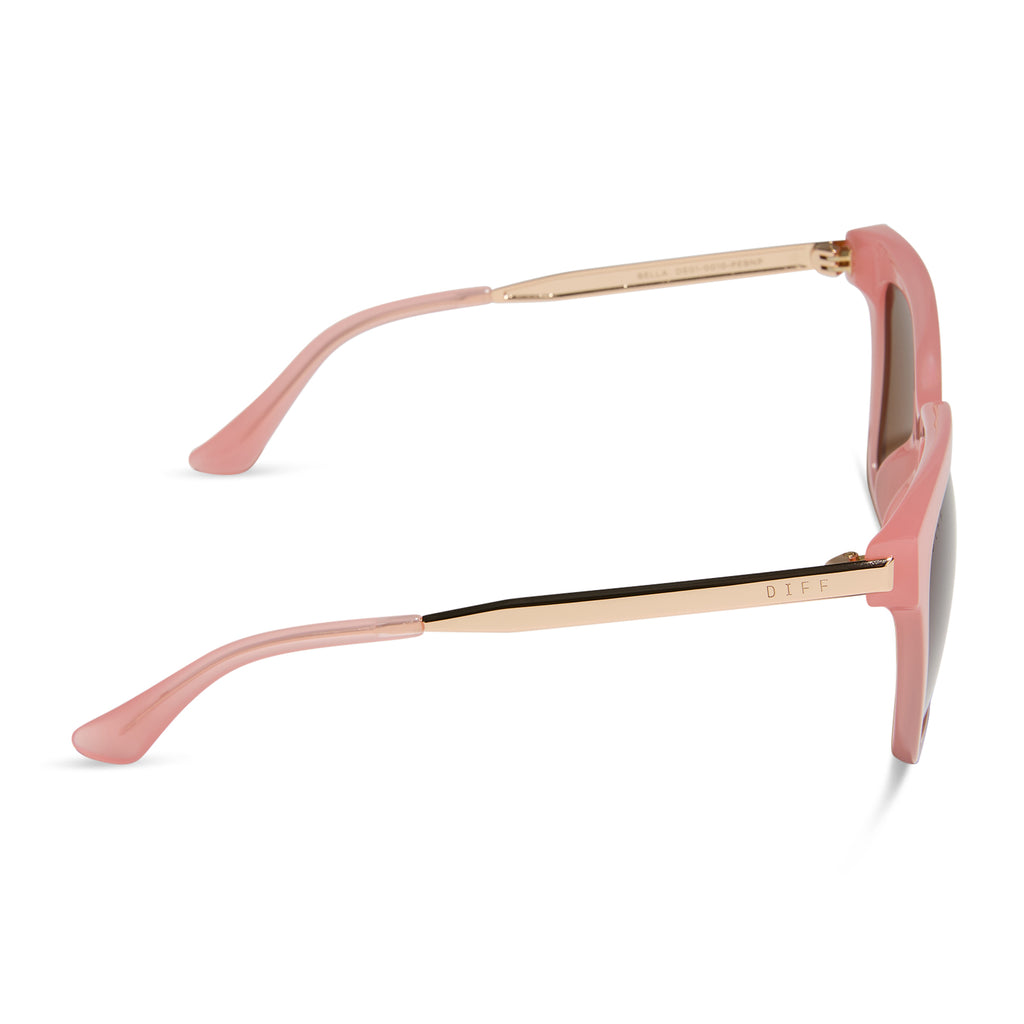 Bella Square Sunglasses | Peach & Brown | DIFF Eyewear