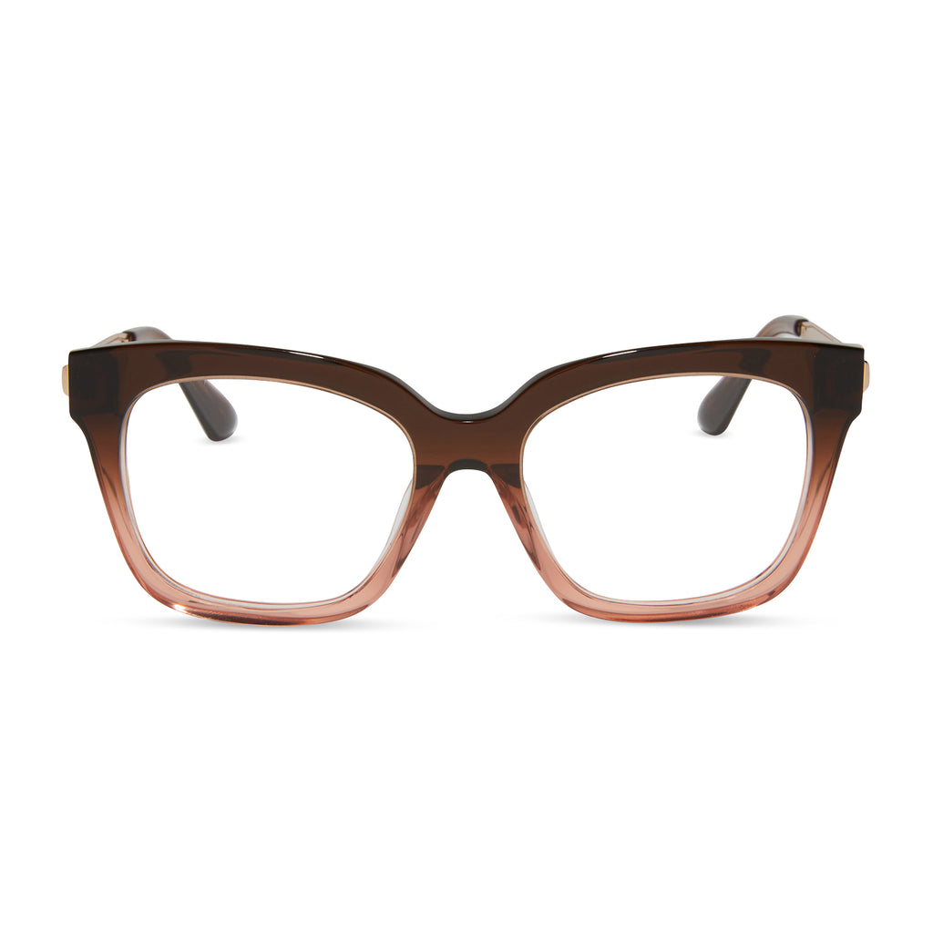 Bella XS Square Sunglasses Taupe Ombre Crystal & Clear DIFF Eyewear