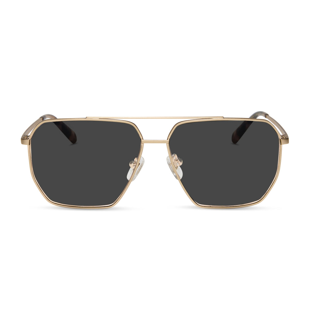 Berkely Navigator Sunglasses Brushed Gold G15 DIFF Eyewear