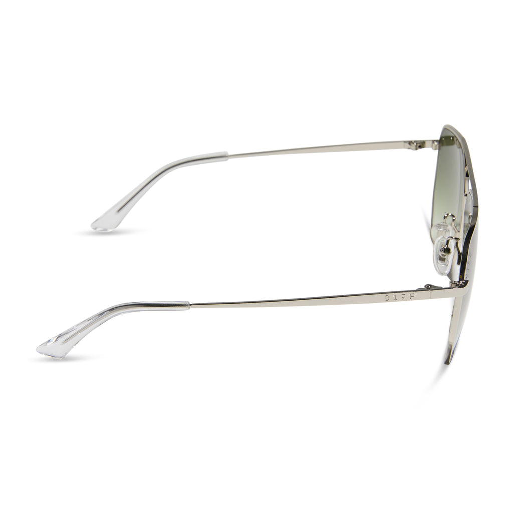 Berkely Navigator Sunglasses | Silver & Cool Matcha | DIFF Eyewear