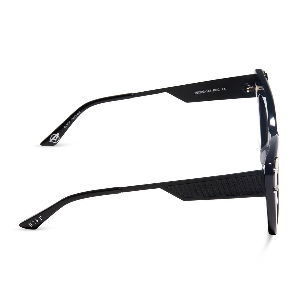 Black Panther Cat Eye Sunglasses | Black & Grey Polarized | DIFF