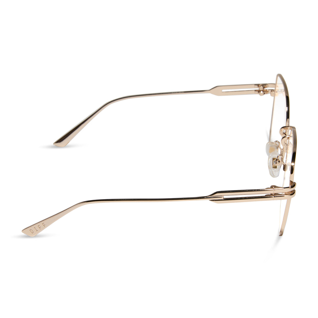 Bonnie Square Glasses | Gold | DIFF Eyewear