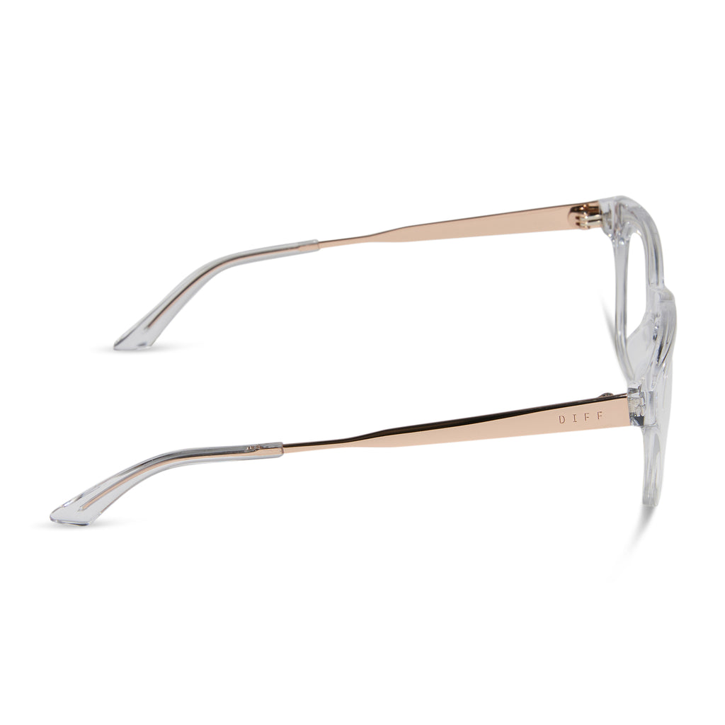 Bridget Round Prescription Glasses | Clear + Gold | DIFF Eyewear display picture 1