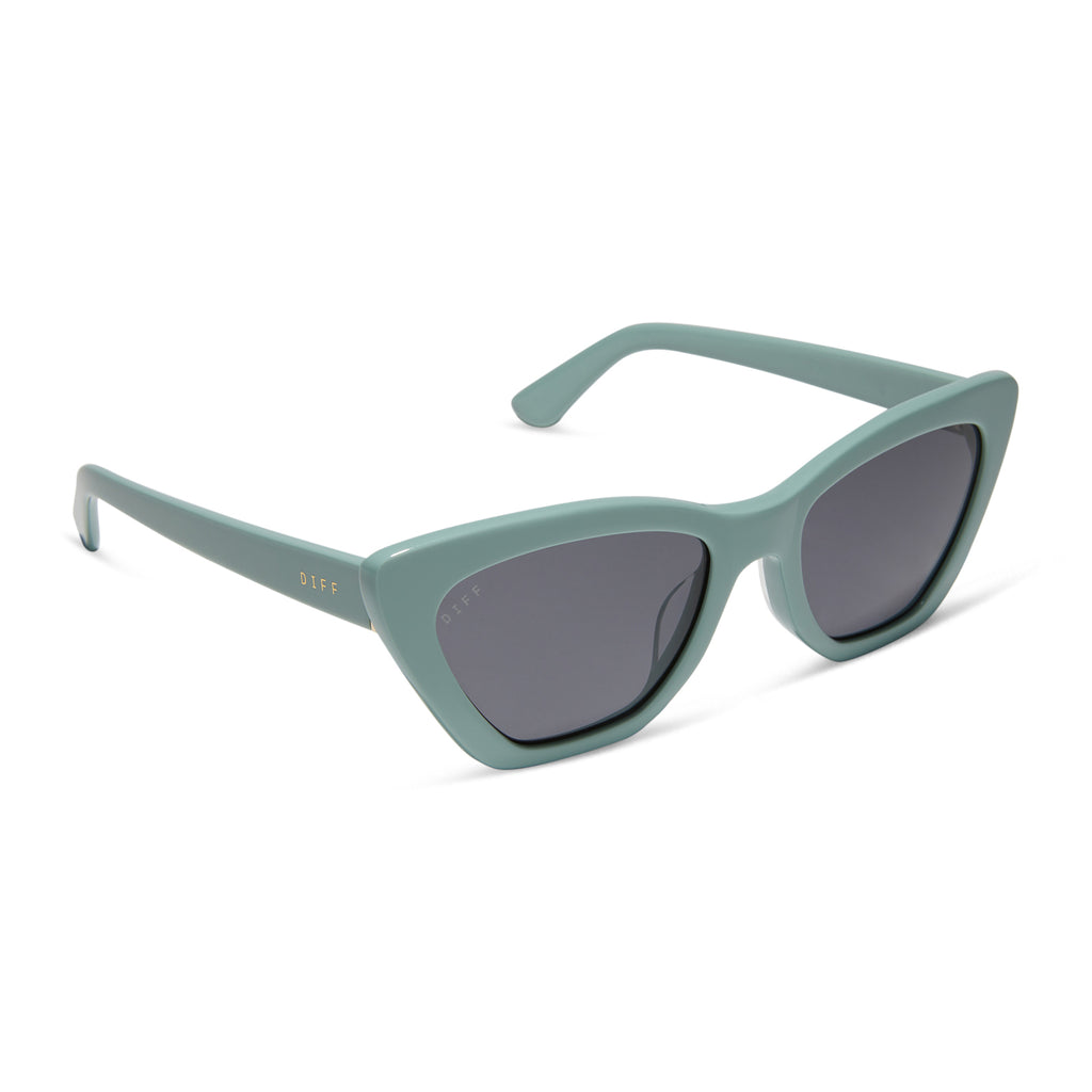 Camila Cateye Sunglasses | Steel Teal & Grey | DIFF Eyewear display picture 3