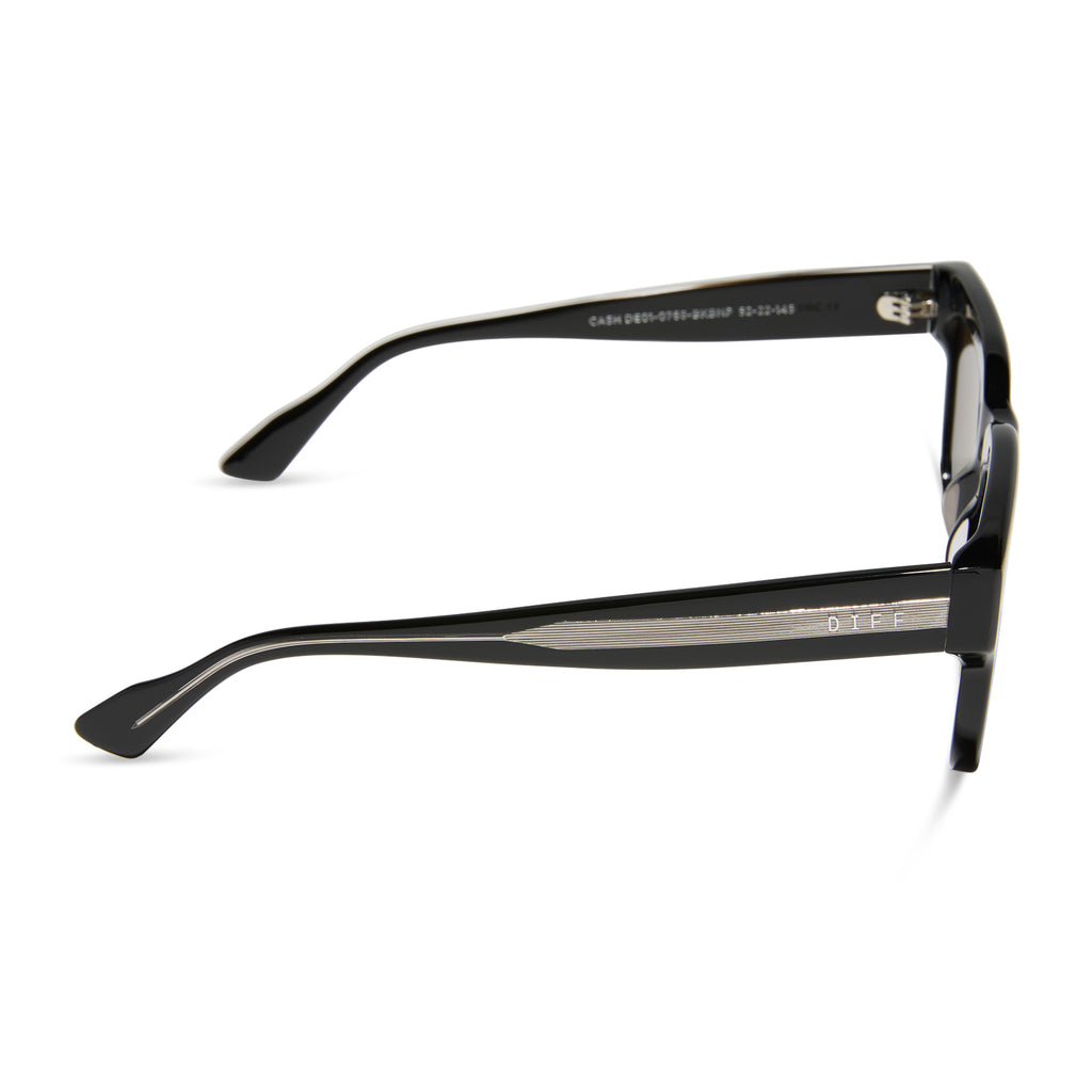 Cash Rectangle Sunglasses | Black & Brown | DIFF Eyewear display picture 1