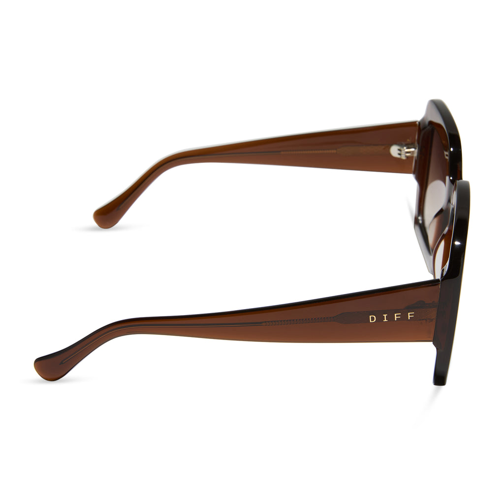 NWT/ DIFF CHARISE WHISKEY + BROWN GRADIENT + POLARIZED SUNGLASSES Charise Square Sunglasses | Whiskey & Brown Gradient | DIFF  main image 2