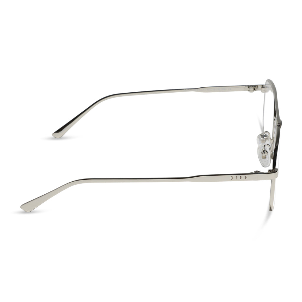 Diff Eyewear Silver and Black Reading Glasses with Floral Sleeve Charley Navigator Glasses | Silver | DIFF Eyewear main image 3