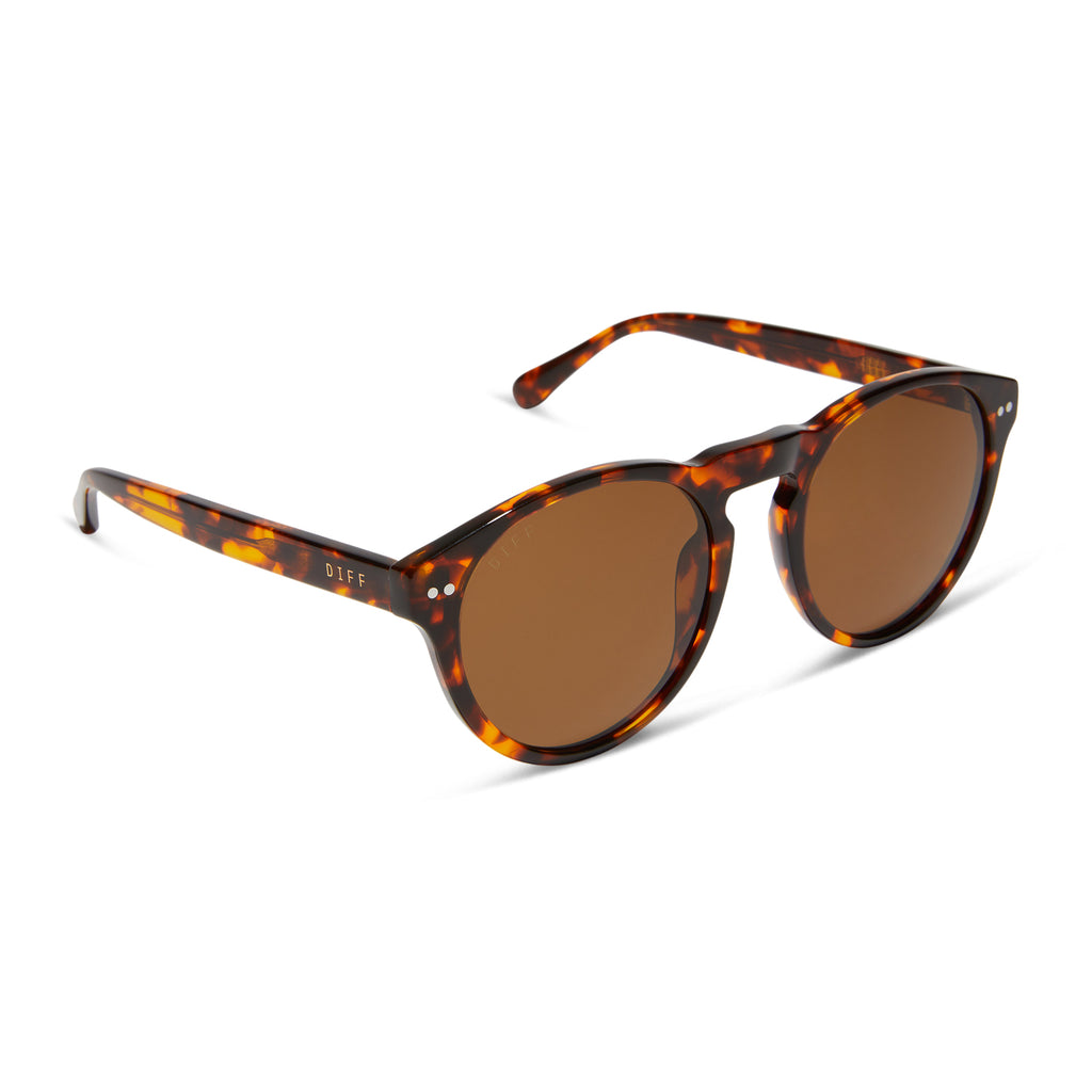 Cody XL Round Sunglasses | Rich Tortoise & Brown | DIFF Eyewear