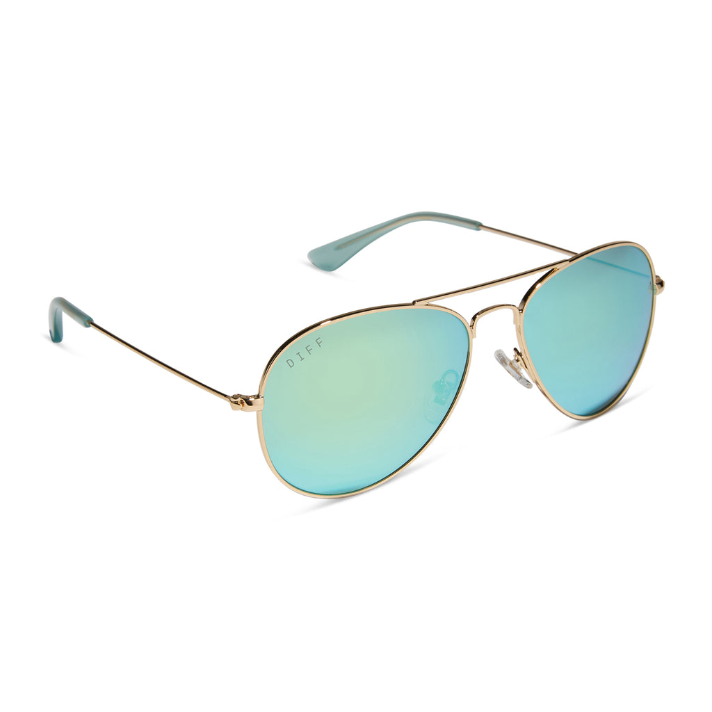 CRUZ XS GOLD AQUATIC AWE MIRROR SUNGLASSES