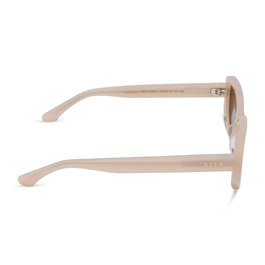 Daphne II Rectangle Sunglasses | Milky Blush & Brown | DIFF Eyewear