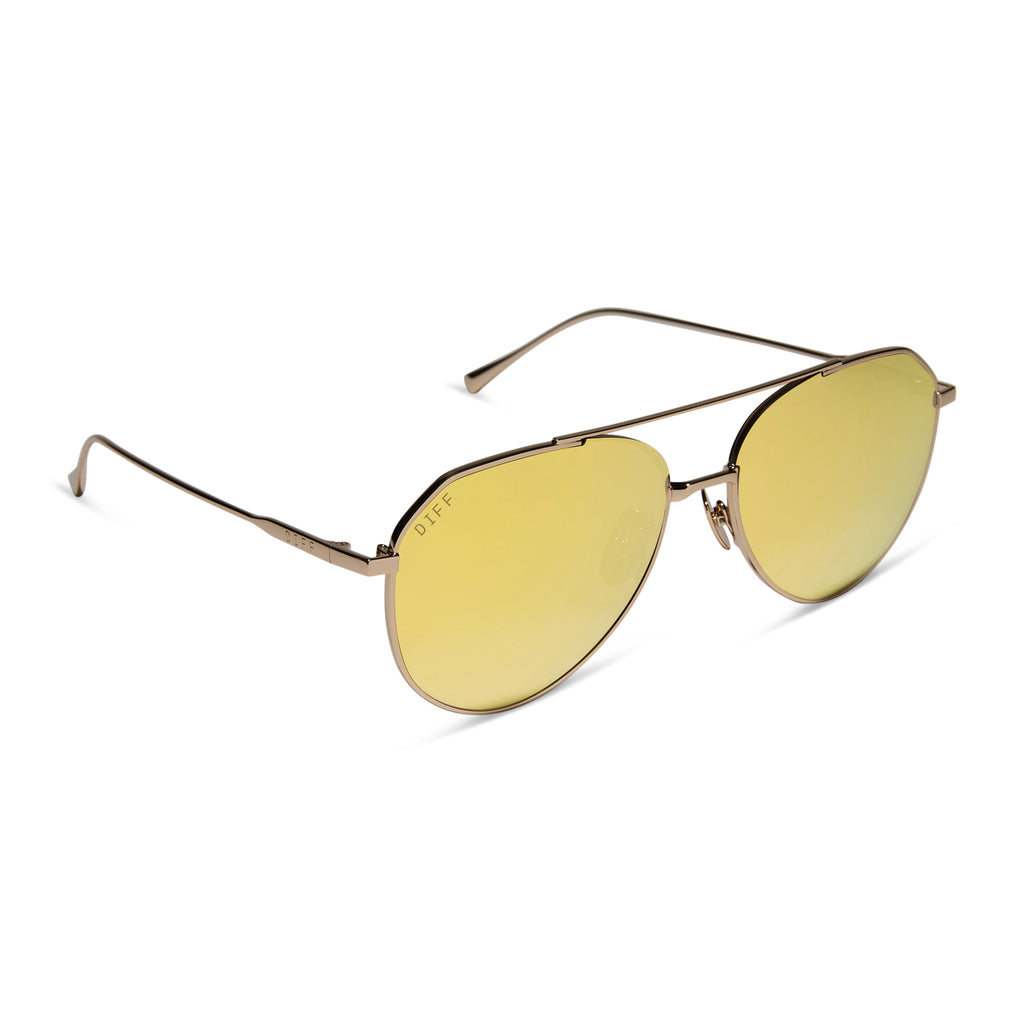 【再入荷】 Dash Aviator Sunglasses | Gold & Brilliant Gold Mirror 小物
