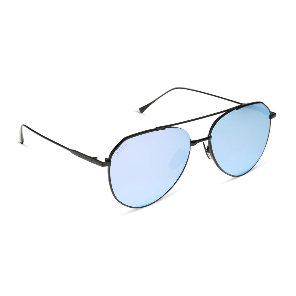 Dash XS Aviator Sunglasses | Black & Lavender Mirror | DIFF  display picture 2