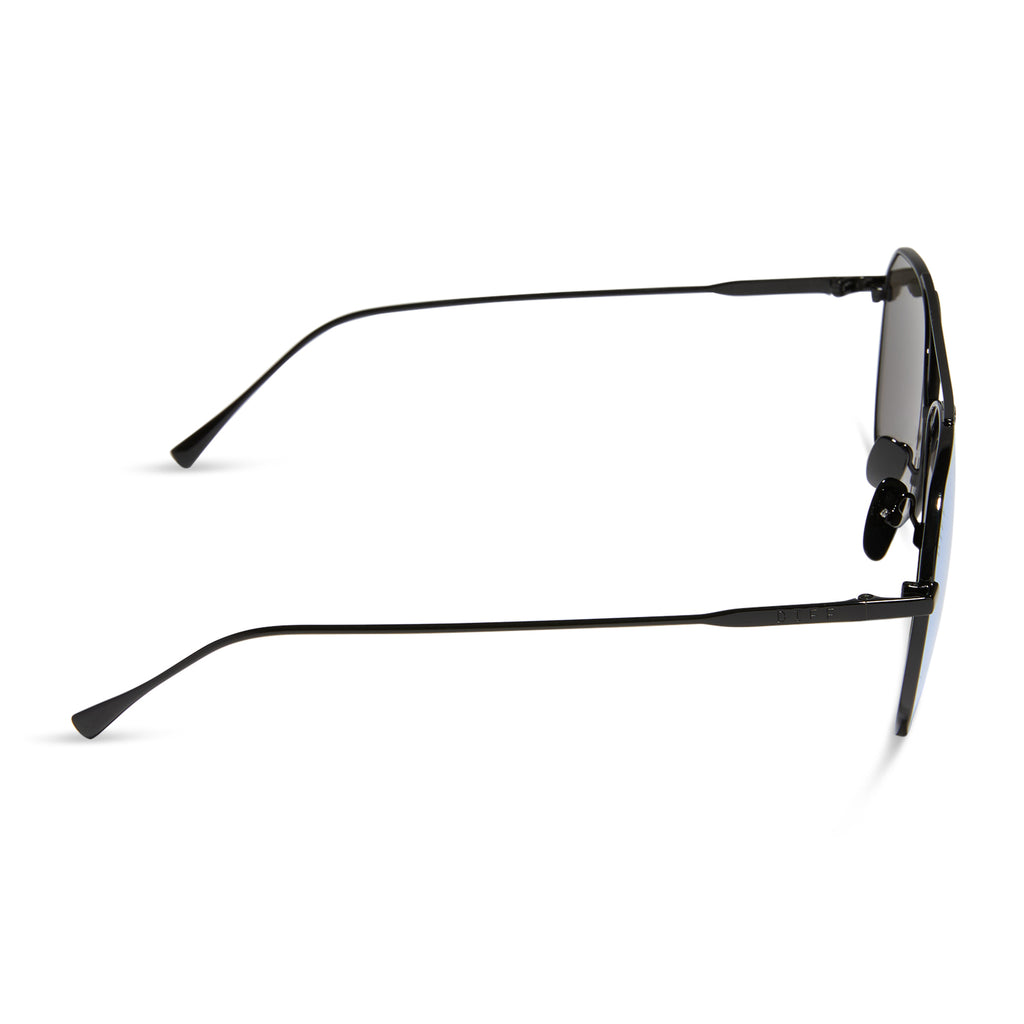 Dash XS Aviator Sunglasses | Black & Lavender Mirror | DIFF Eyewear