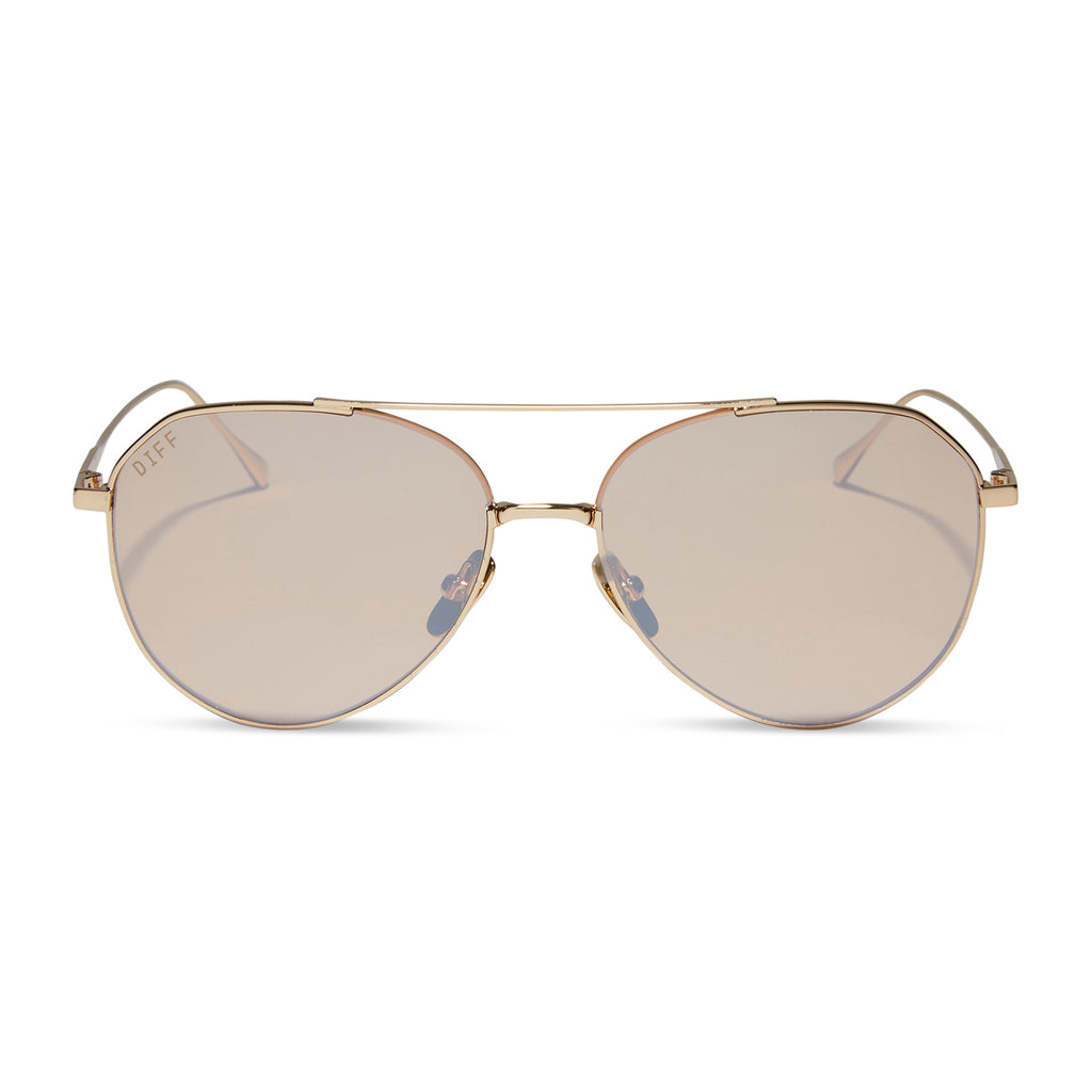 Dash XS Aviator Sunglasses Gold & Honey Crystal Flash DIFF Eyewear