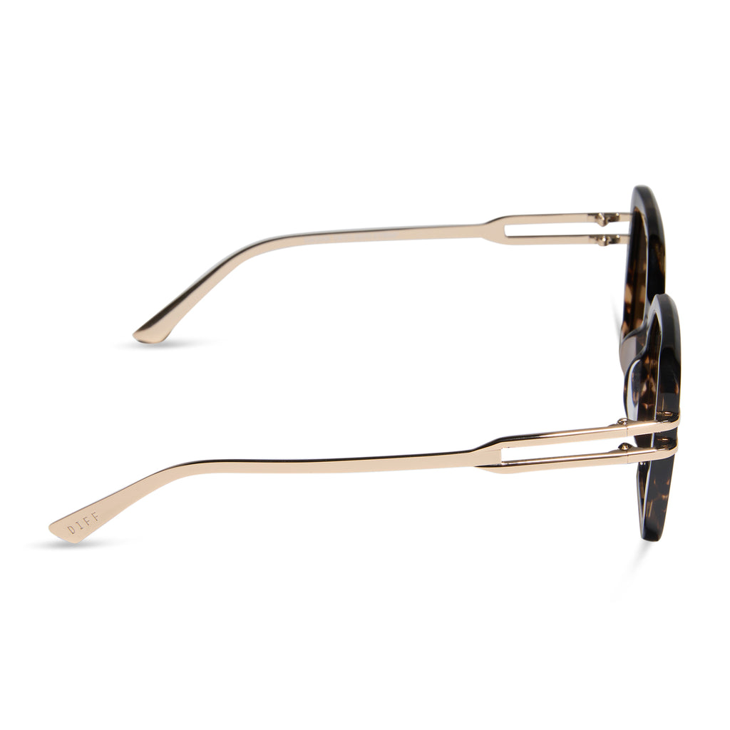 ハーベスティー Dasha Square Sunglasses | Espresso Tortoise + Gold & Brown | DIFF