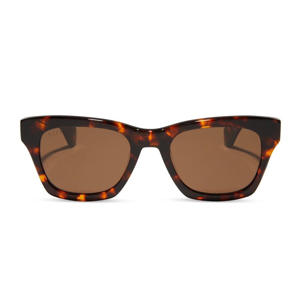 Dean Square Sunglasses Rich Tortoise & Brown Polarized DIFF Eyewear