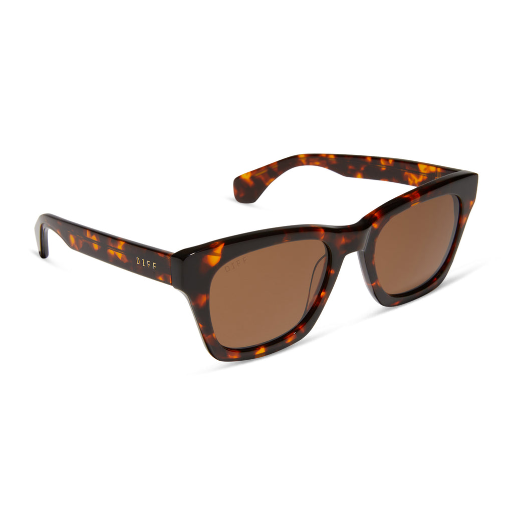 Dean Square Sunglasses Rich Tortoise & Brown Polarized DIFF Eyewear