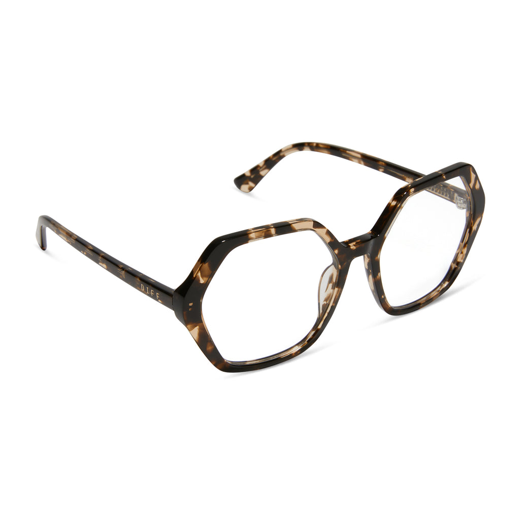 Dixie Square Prescription Glasses Espresso Tortoise Diff Eyewear