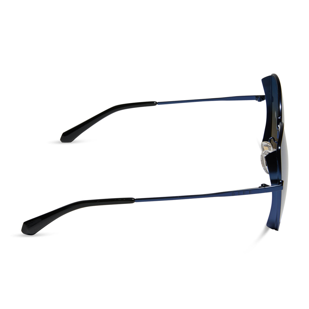 Donna Square Sunglasses | Deep Navy Metal & Aegean Blue Flash