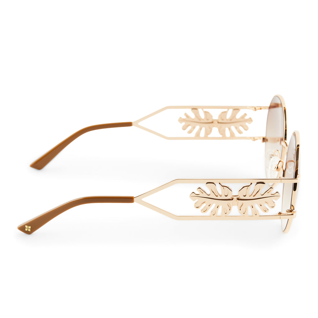 Sunglasses Brown Faye Shiny | Eyewear | DIFF & Gold Gradient