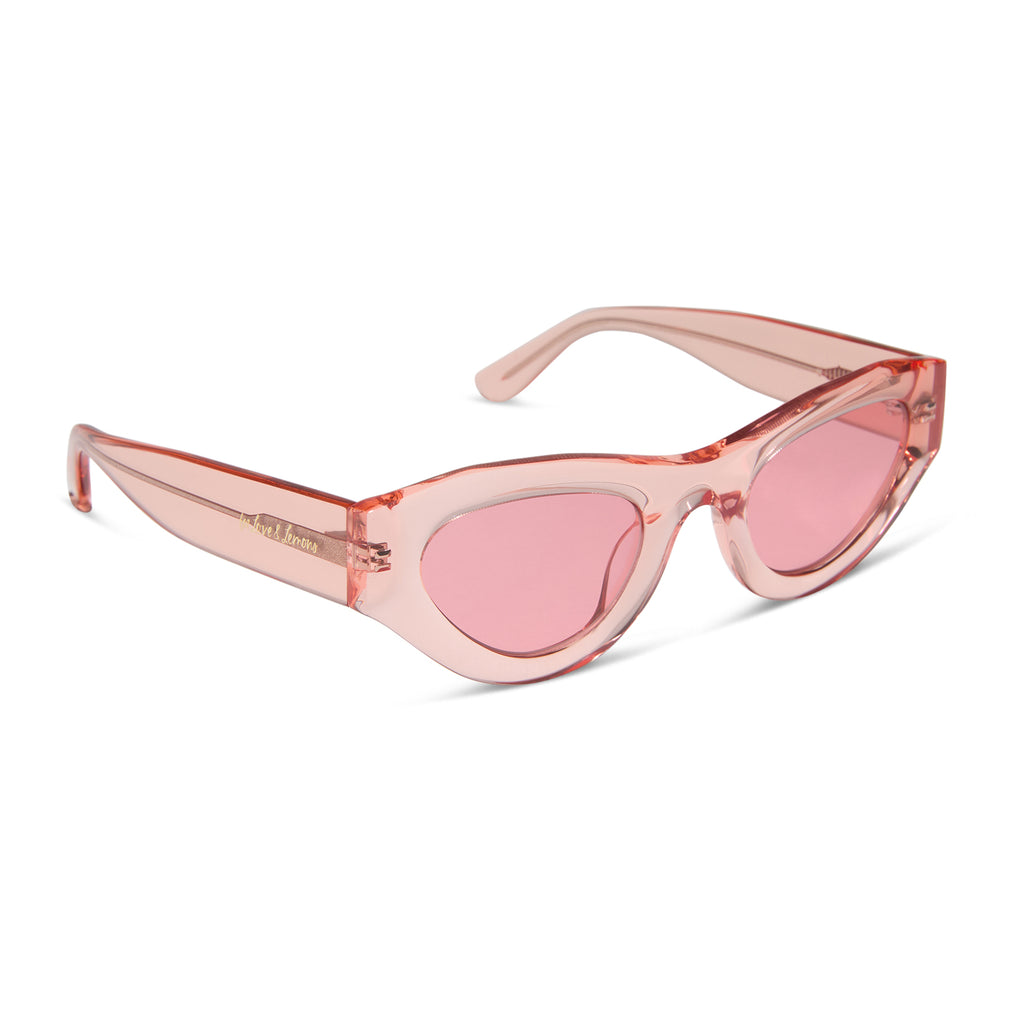 Diff Eyewear Pastel Pink Cat Eye Sunglasses DIFF Eyewear CLEO Transparent Pink Cat Eye Shaped New  main image 3