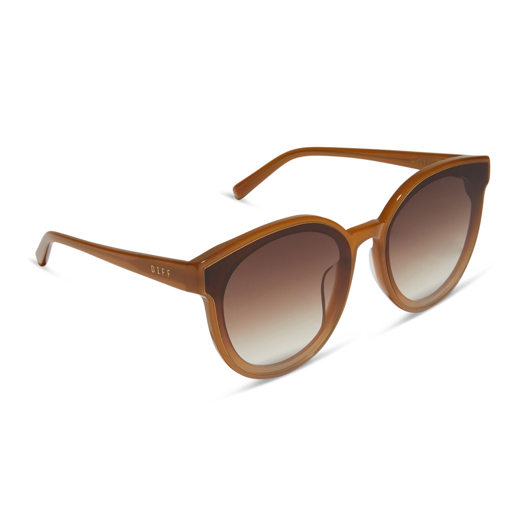 Gemma Round Sunglasses Salted Caramel & Brown Gradient DIFF Eyewear