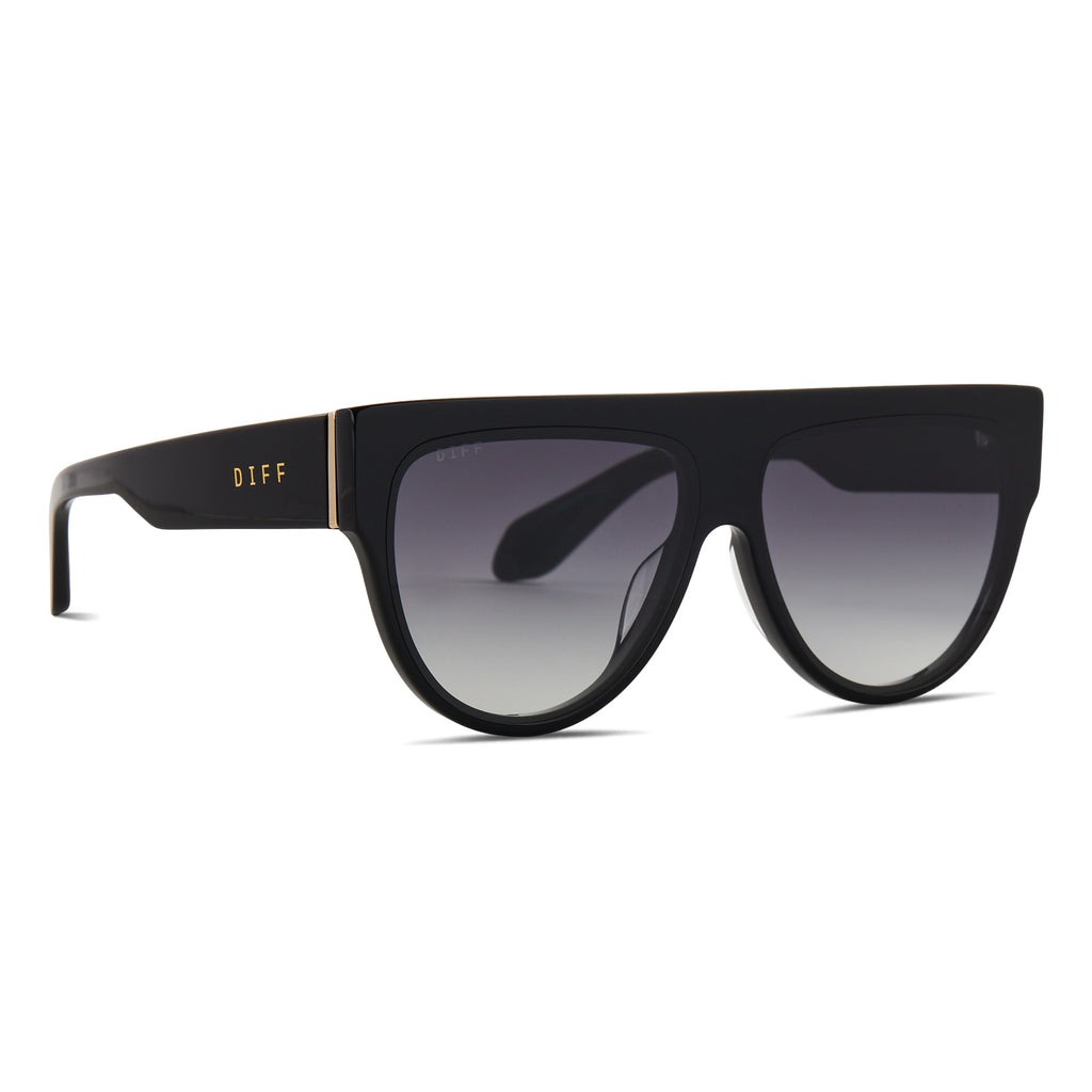 Georgie Square Sunglasses | Black & Grey Gradient | DIFF Eyewear display picture 1