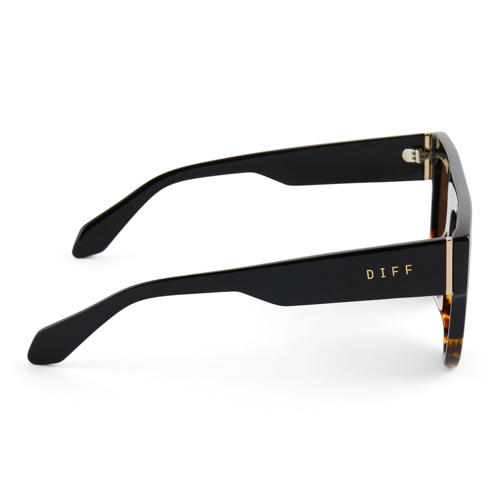 Georgie Square Sunglasses | Black Wild Tort Ombre & Brown  display picture 1