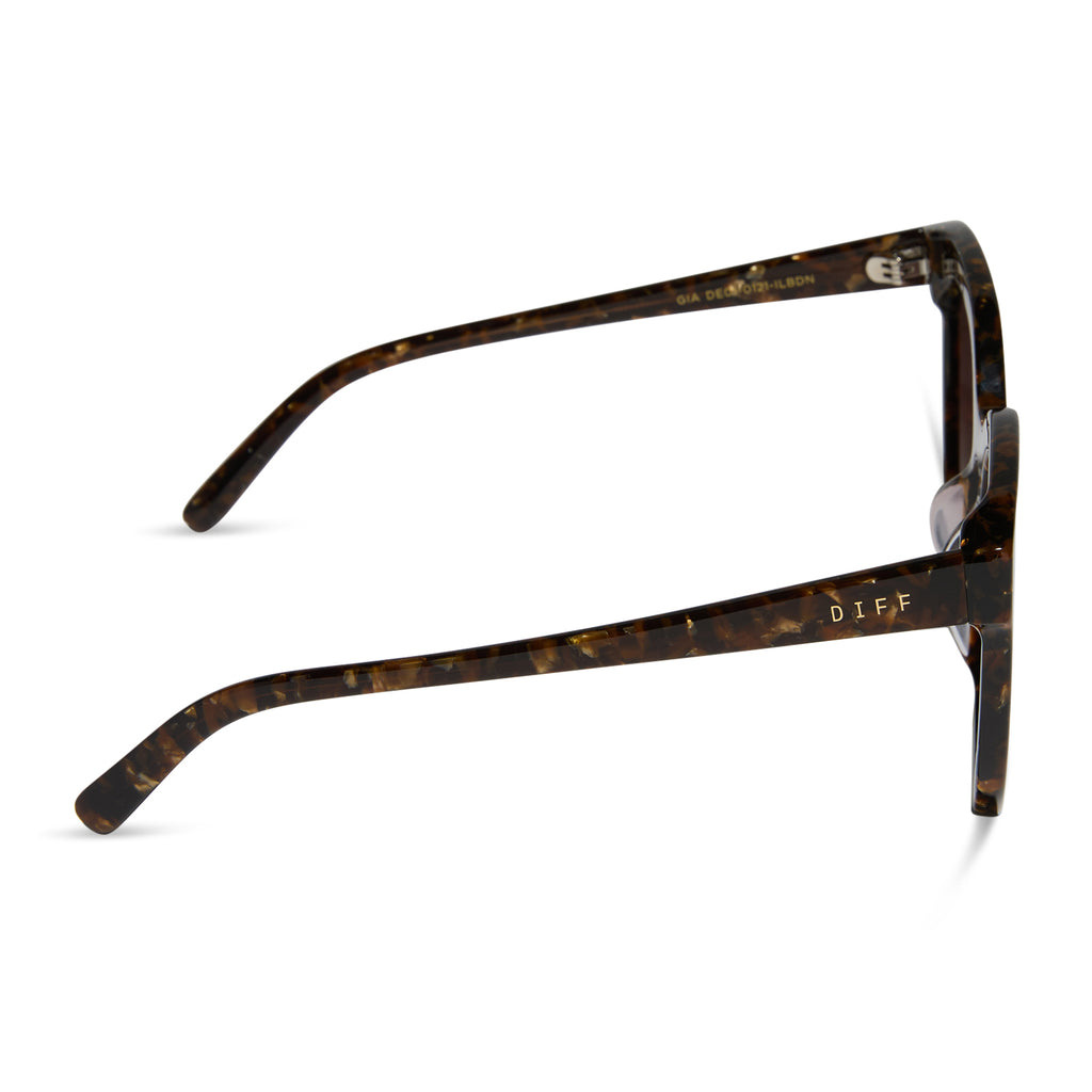 DIFF Sunglasses RHYS tortoise light scratches Meredith Square Sunglasses | Himalayan Tort & Pink Mirror  main image 4