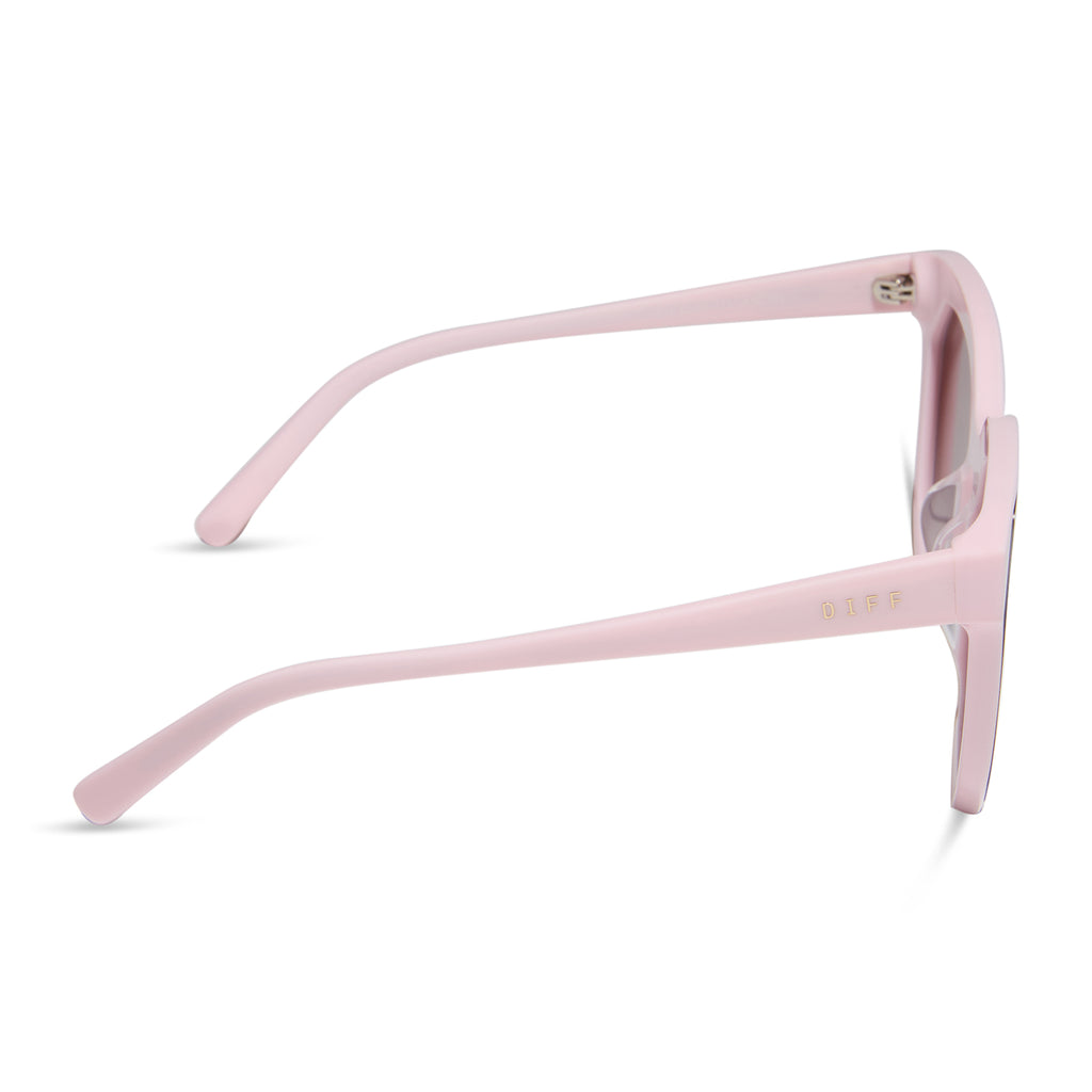 Gia Square Sunglasses | Powder Pink & Cherry Blossom Mirror | DIFF